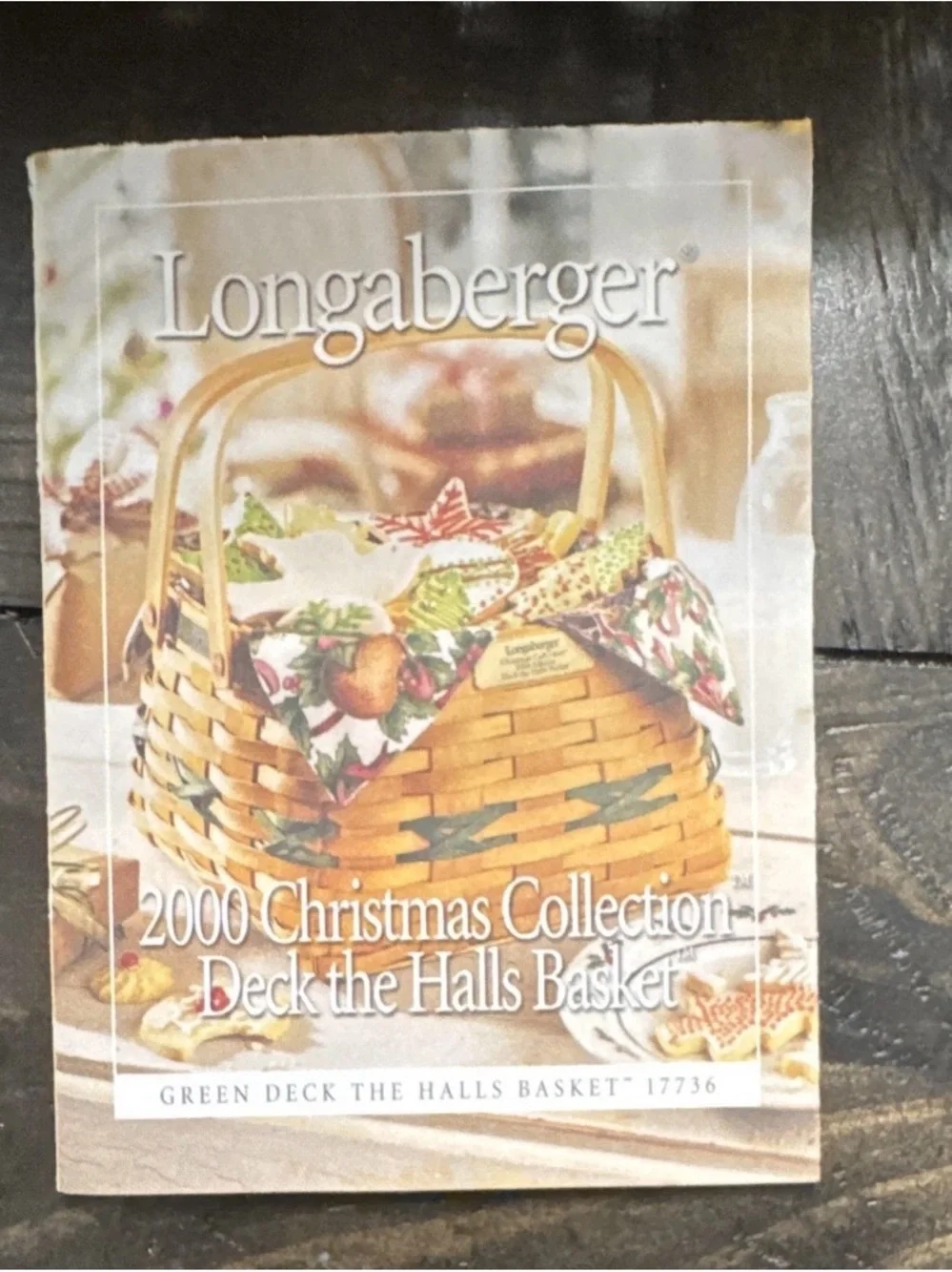 Longaberger 2000 Christmas Deck the Halls Small Storage Basket w/ Liner